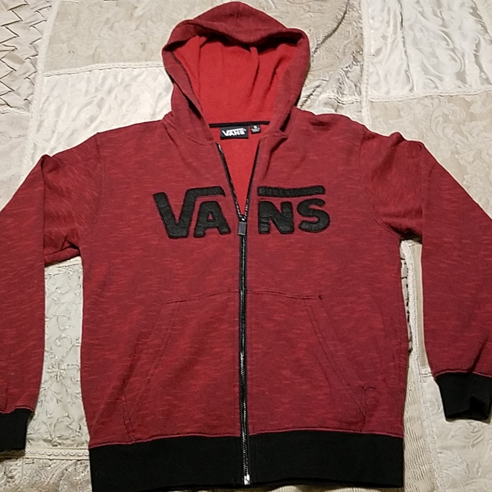 VANS m Hoodie red black zipper